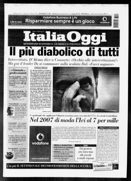 Italia oggi : quotidiano di economia finanza e politica